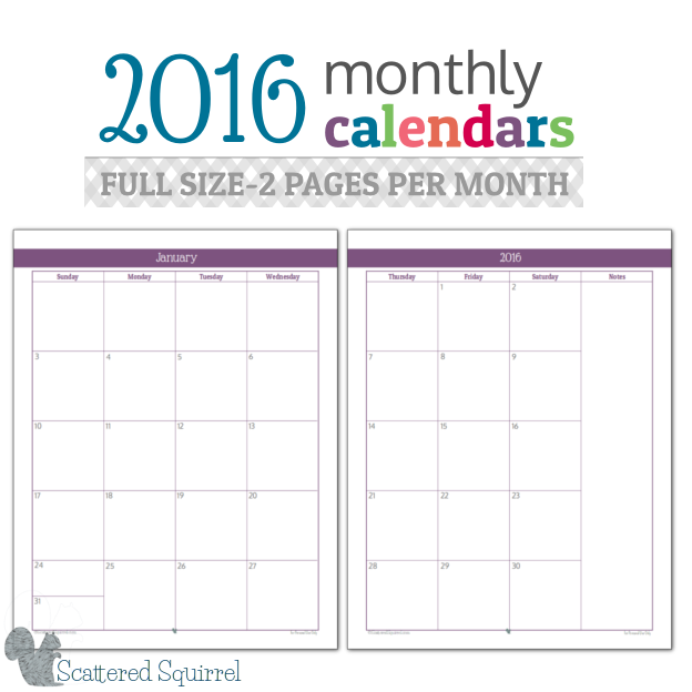 Calendar By Quarters Template
