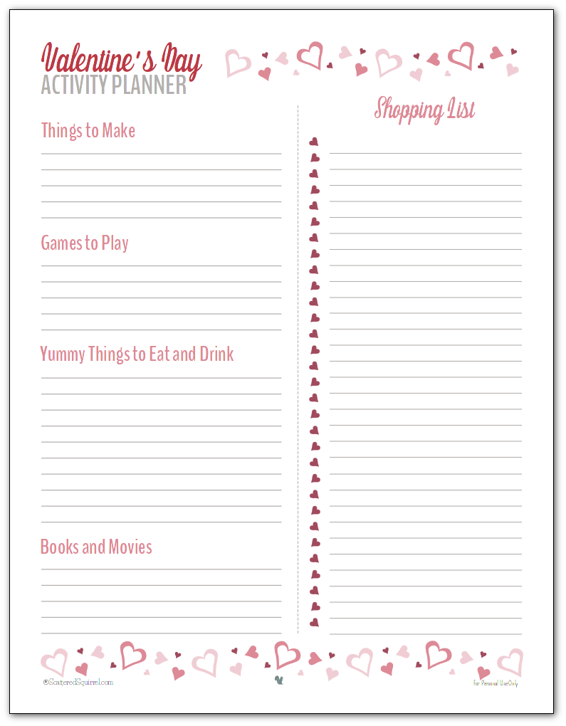 Have Some Valentine Fun With Valentine s Day Planner Printables