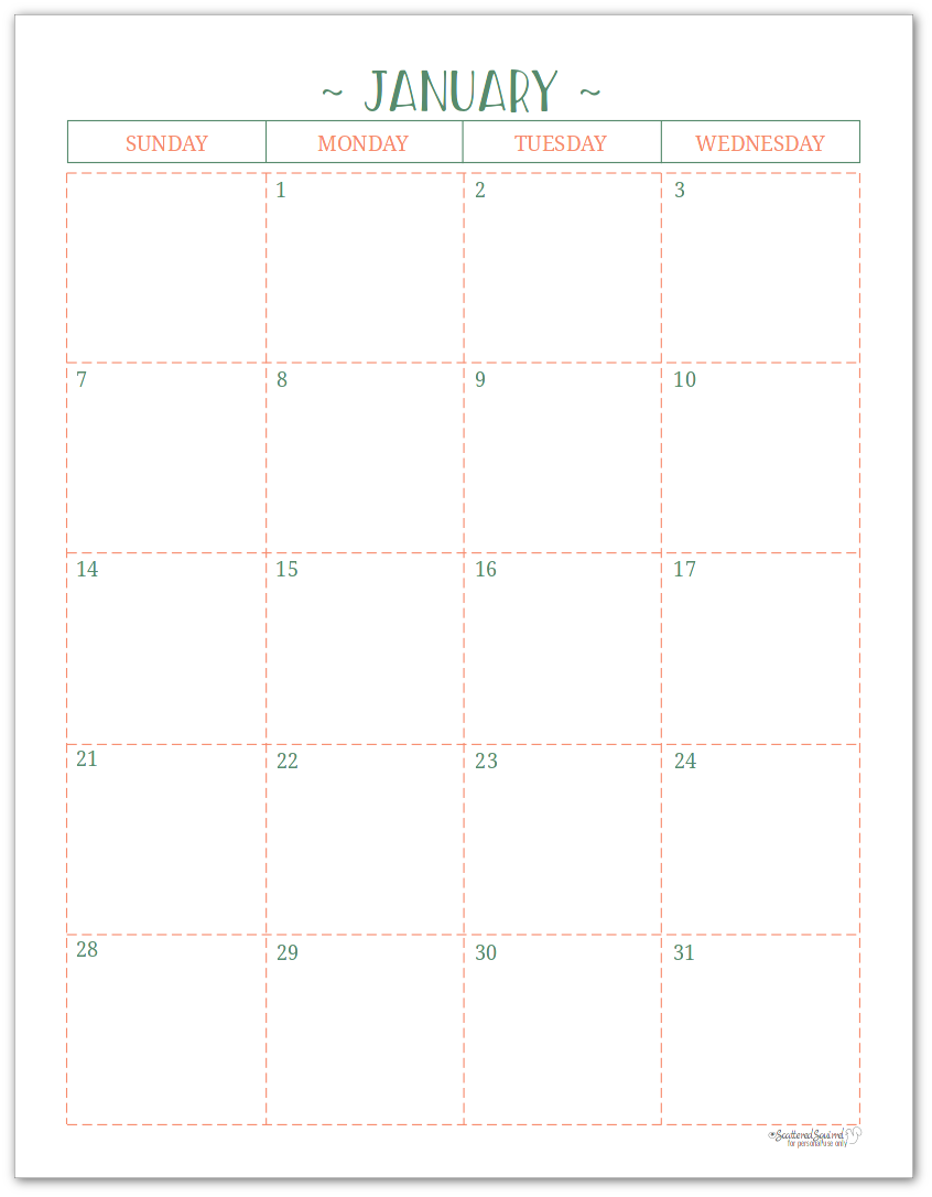 2018 Dated Monthly Calendar Two Pages Per Month