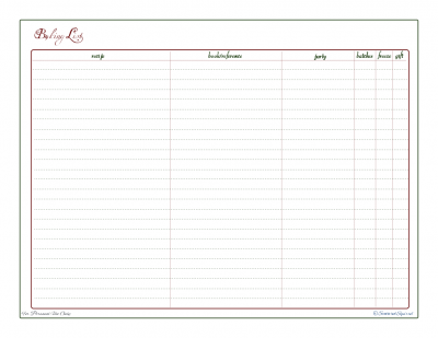 Printable baking list to keep track of recipes you use for the holidays.