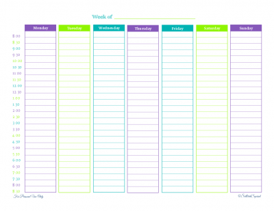 Printable Weekly Planner Landscape - Scattered Squirrel