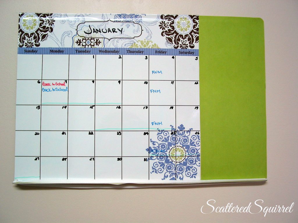 magnetic board turned calendar