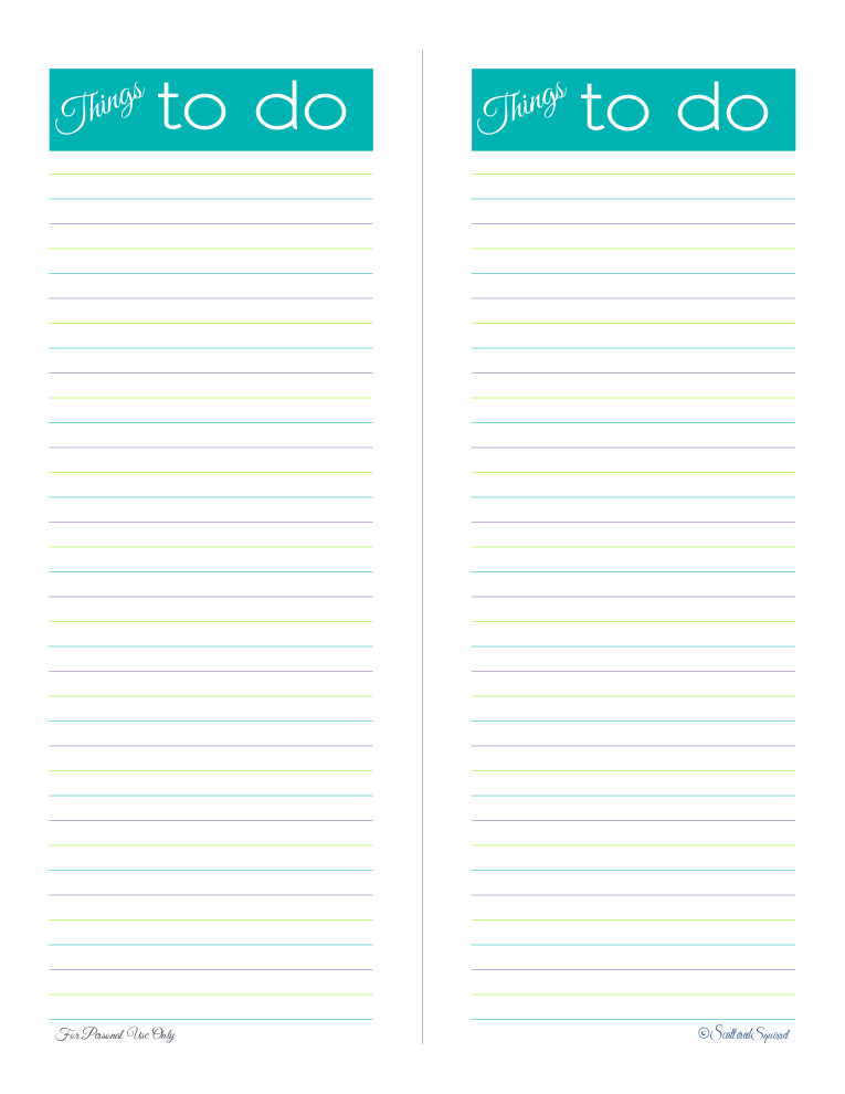 free printable, to do list