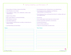 free printable spring cleaning check list with just the basic seasonal tasks, from ScatteredSquirrel