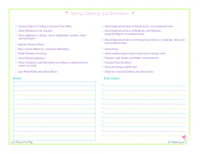 free printable spring cleaning check list with just the basic seasonal tasks, from ScatteredSquirrel