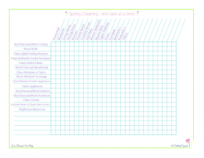 free printable spring cleaning check list designed for those wanting to do one job at a time, from ScatteredSquirrel