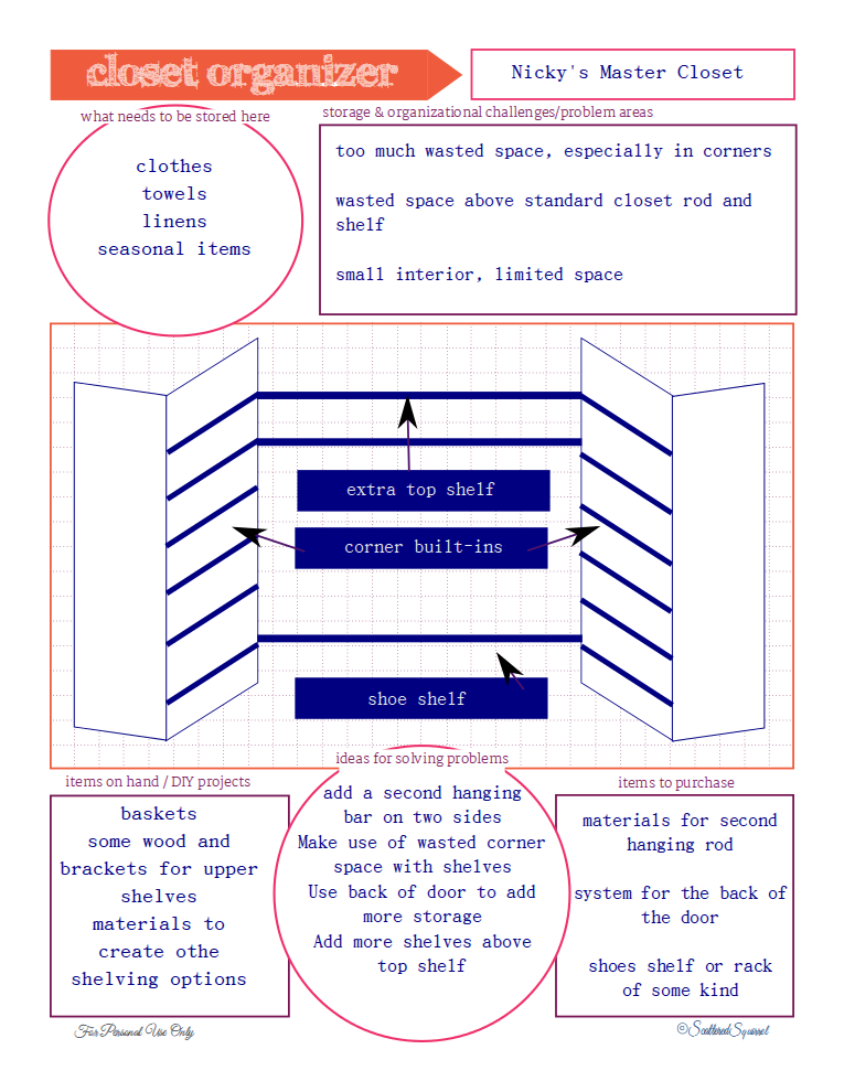 Tips and Tricks for Organizing a Closet and a Printable Worksheet