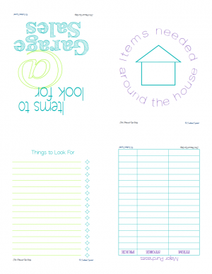 Free printable for garage sale/home item shopping list. It can stand alone or use with the other printables to create a note book. | ScatteredSquirrel.com