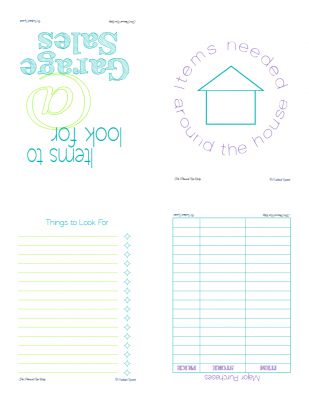 Free printable for garage sale/home item shopping list. It can stand alone or use with the other printables to create a note book. | ScatteredSquirrel.com