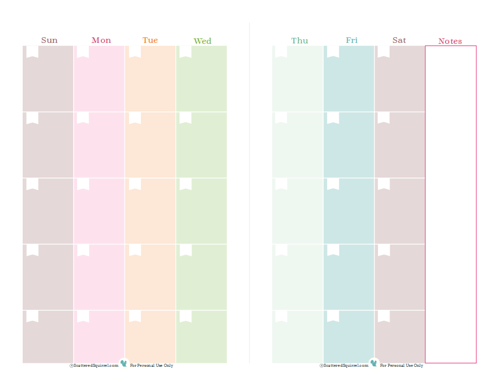 Half Size Planner Printables Scattered Squirrel