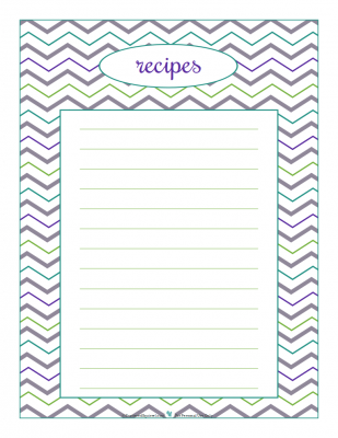 Kitchen Binder Recipes section divider with room for an indext of subsections from ScatteredSquirrel.com