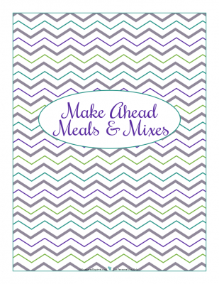 Make Ahead section divider for kitchen binder : ScatteredSquirrel.com