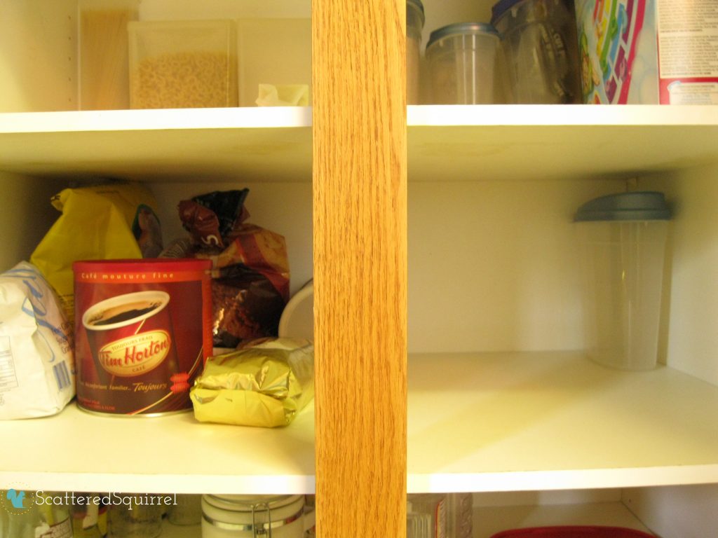 Make room in the pantry for overflow items so you can purchase in bulk. ScatteredSquirrel.com