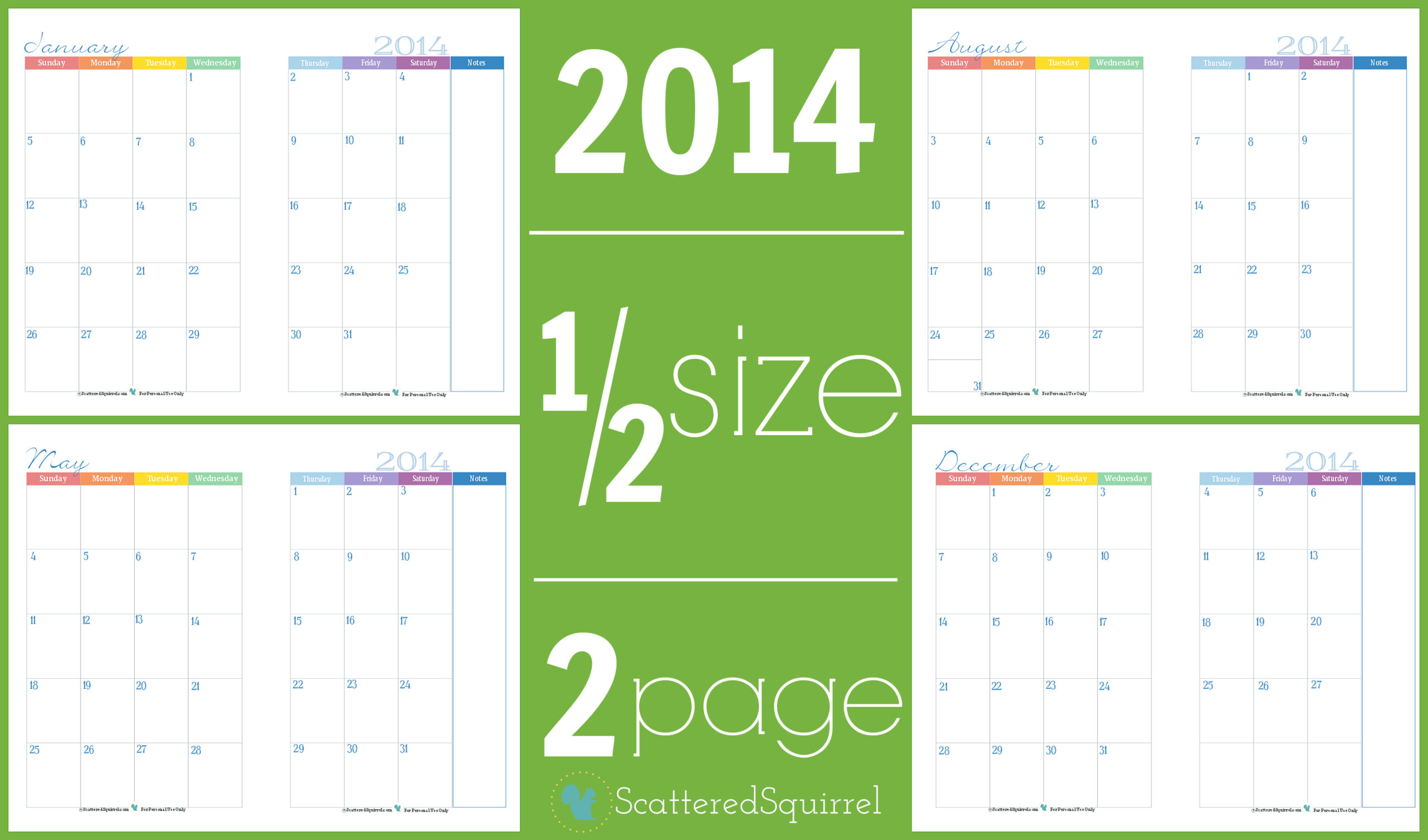 2014 Calendars: Part 3