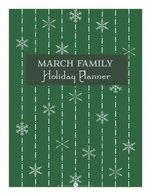 Holiday planner cover page, in evergreen | ScatteredSquirrel.com