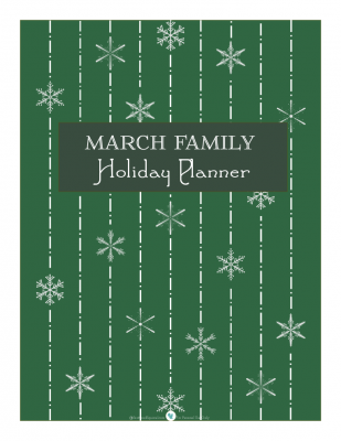 Holiday planner cover page, in evergreen | ScatteredSquirrel.com