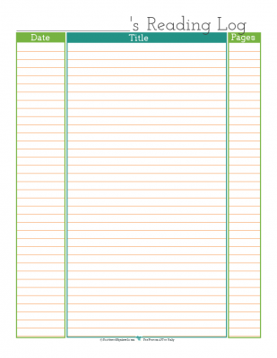 free printable reading log | ScatteredSquirrel.com