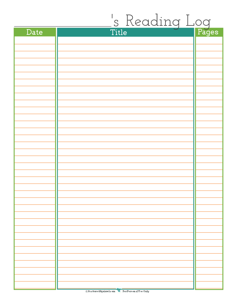 Reader Request Reading Log Scattered Squirrel