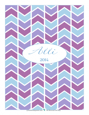 Printable of the Month for December 2013, Planner cover in blues and purples with name | ScatteredSquirrel.com