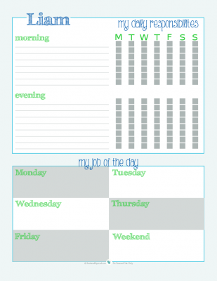 A simple chore chart to help build routines and gets kids involved in helping out around the house. | Scattered Squirrel.com