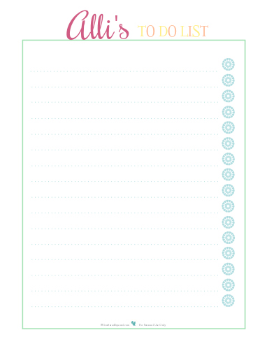 Printable Personalized To Do List | ScatteredSquirrel.com