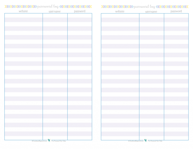 Half-Size Password Log - Scattered Squirrel