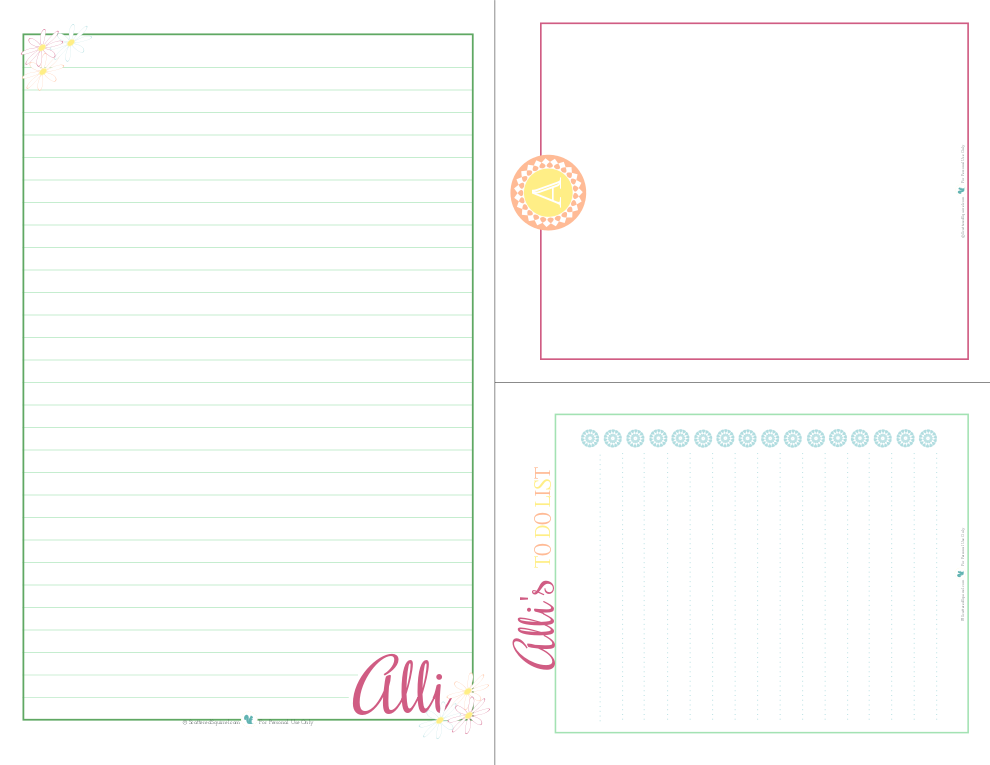 Printable Personalized Stationery set | ScatteredSquirrel.com