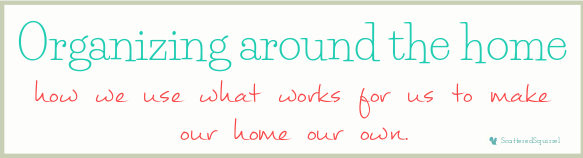 Organizing Around the Home: How we use what works for us to make our home our own. A new series where I'm sharing not just tips and tricks, but the thoughts behind what works for us, and sometimes, what didn't! | ScatteredSquirrel.com