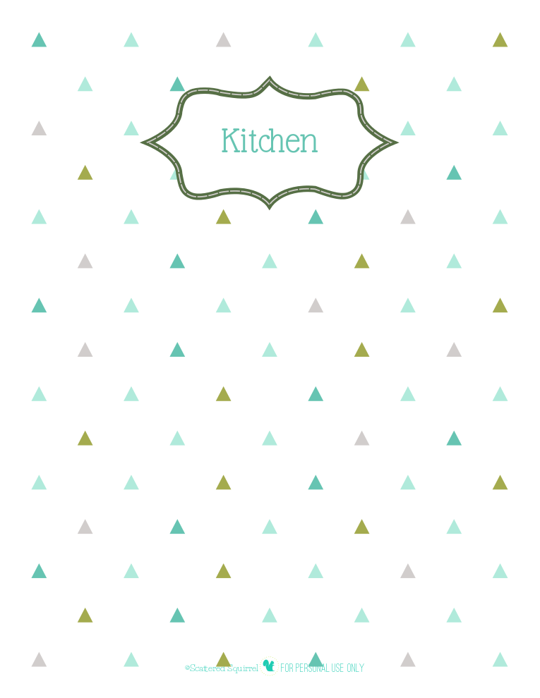 free printable divider pages for home organizing planner with triangle background. | ScatteredSquirrel.com