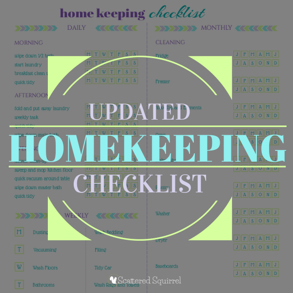 Free Home Keeping Checklist Printable
