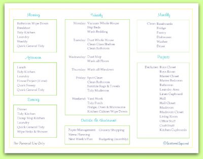 free printable, daily and weekly cleaning checklist | ScatteredSquirrel.com