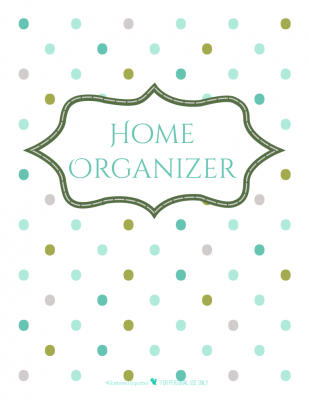 free printable home organizer planner cover page with polka dot background | ScatteredSquirrel.com