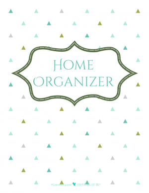 free printable home organizer planner cover page with triangle background| ScatteredSquirrel.com