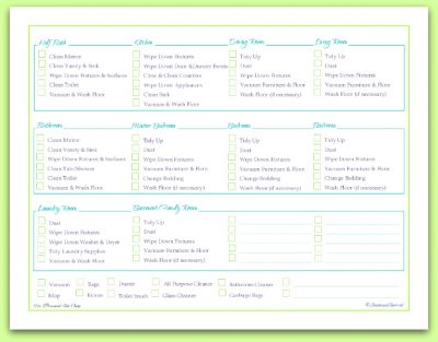 Free Home Keeping Checklist Printable - Scattered Squirrel