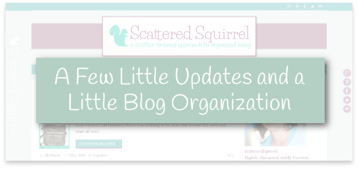 A little freshening up and changing things around a bit, and now the blog is a little more organized. |ScatteredSquirrel.com