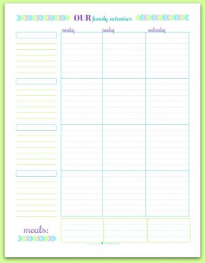 empty schedule planner