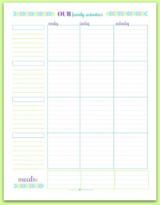 Free Printable Weekly Family Schedule/Planner | ScatteredSquirrel.com