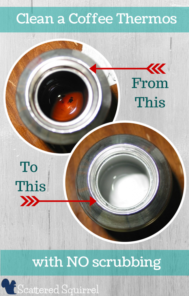 Get rid of those coffee stains and make your thermos look like new without have to scrub!