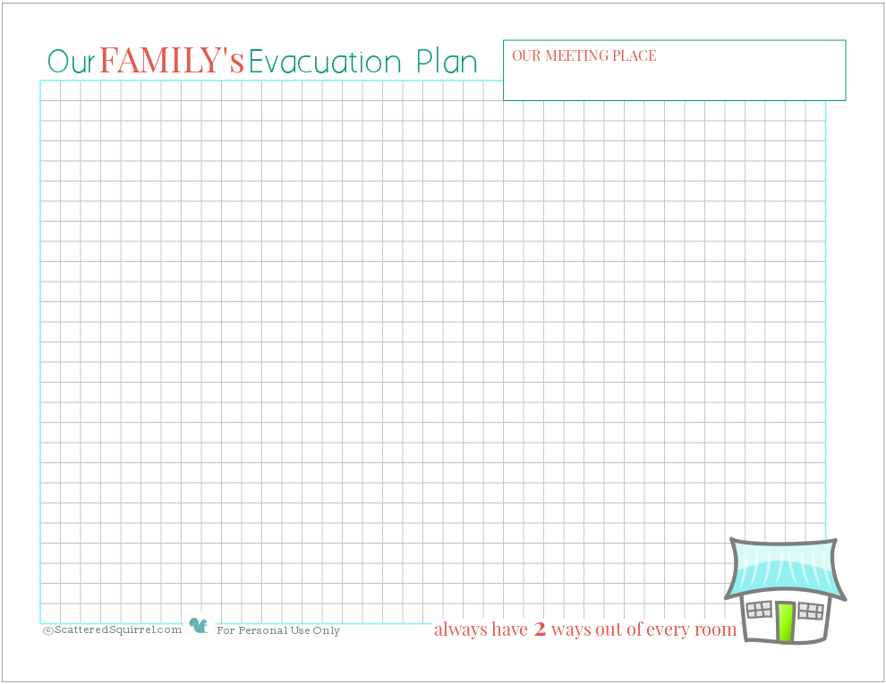 Make sure you and your family know what to do and where to go if there's a fire in the house with this free fire escape plan printable.