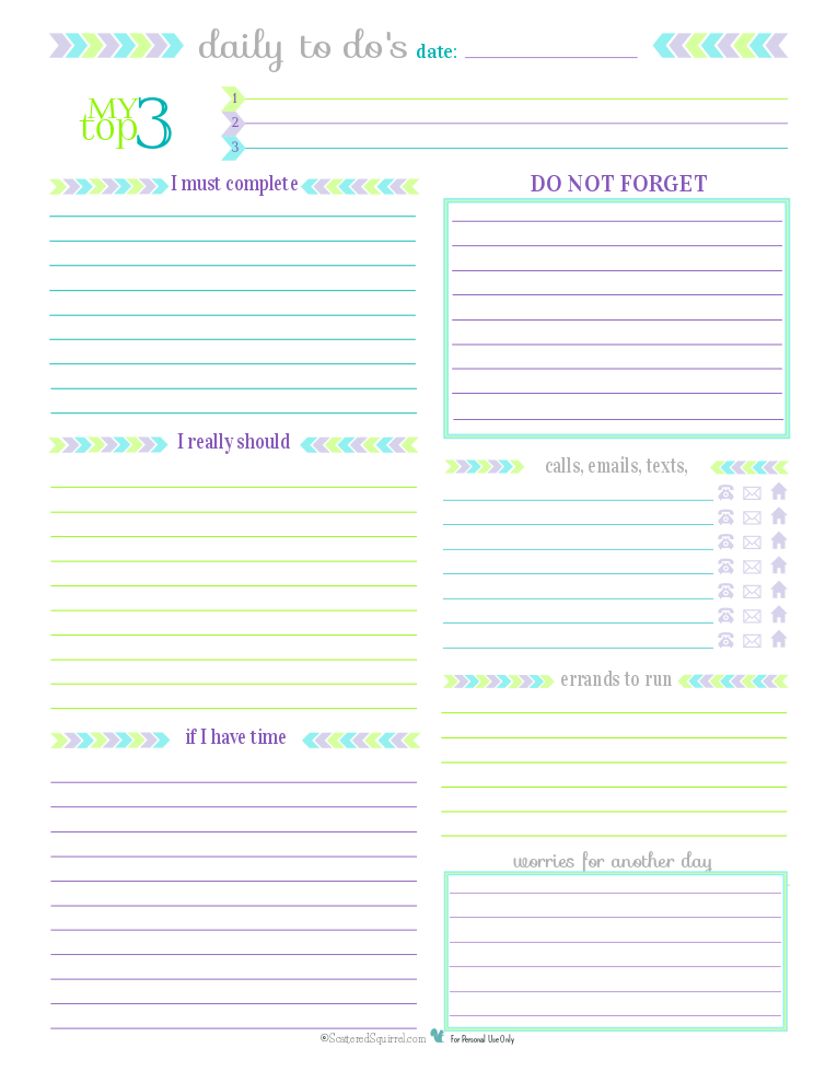 Printable Work To Do List