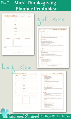 {Day 7} More Thanksgiving Planner Printables - Scattered Squirrel