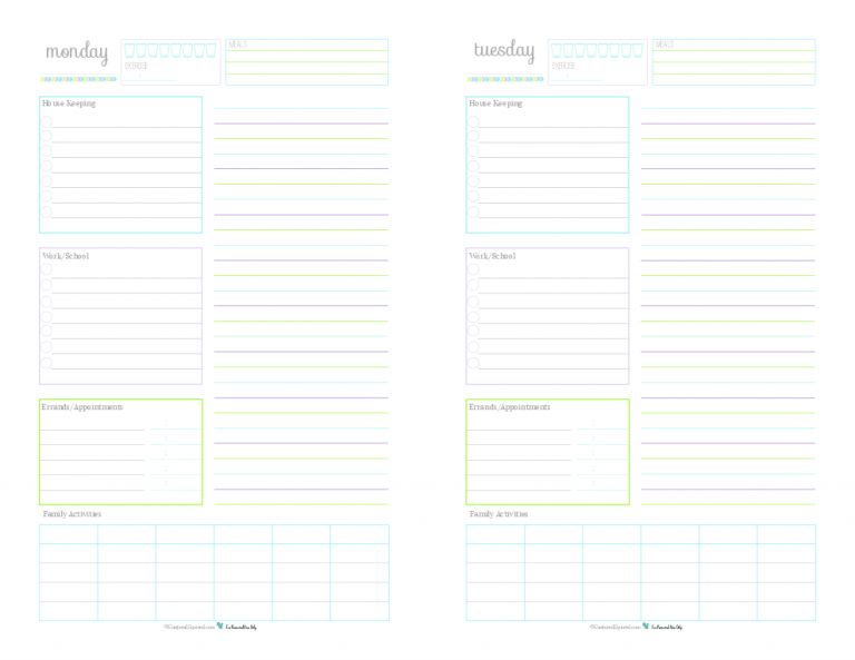 {Day 28} Daily Planner Printables - ScatteredSquirrel