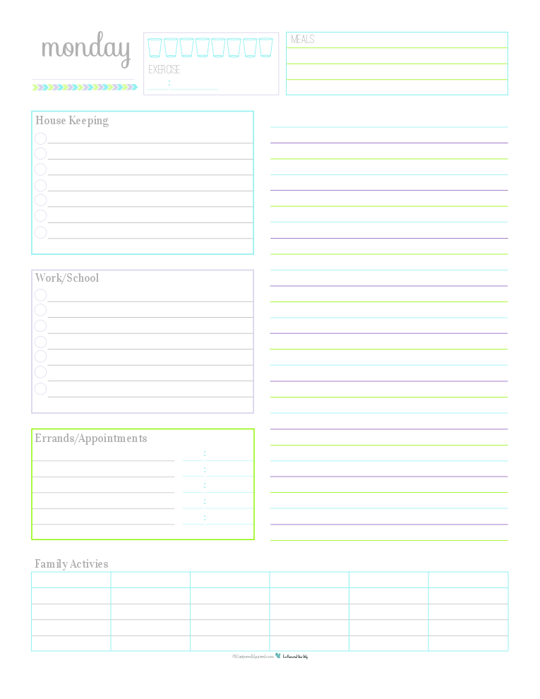 {Day 28} Daily Planner Printables - ScatteredSquirrel