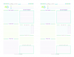 Half-Size Printable Weekly To Do List for those weeks when you don't need a planner, just a list.