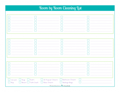 Decide what tasks and what rooms you want on this handy cleaning checklist printable.
