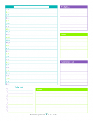 This daily planner starts at 6:30 am, perfect for anyone who needs to get an earlier start to their day.