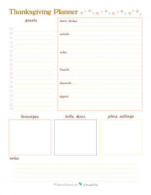 Use the Thanksgiving planner printable to help plan your Thanksgiving get together this year. Keep all your ideas in one handy place.