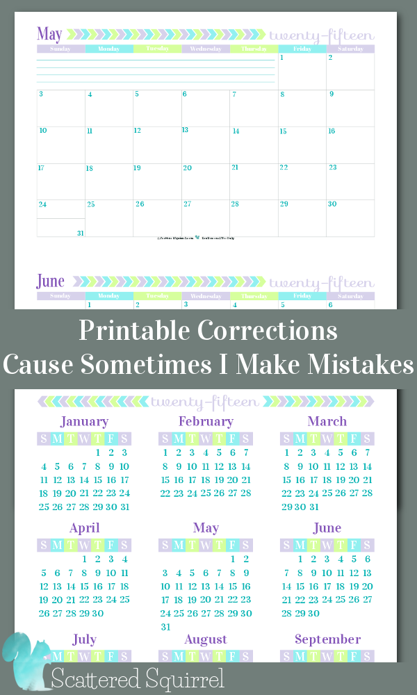 Printable Corrections Because Sometime I Make Mistakes. Whether it is a spelling mistake, or something wonky happening with layout, sometimes mistakes happen. I am so thankful for my readers who point them out so I can make the corrections.