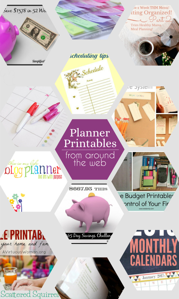 Planner Printables from Around the Web - A collection of great resources for free planner printables