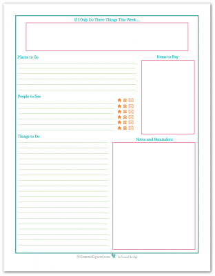 simple weekly to do - Scattered Squirrel